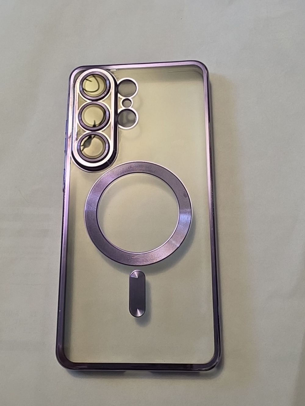 Purple Transparent Magnetic Ring Phone Case For Samsung 26 Ultra